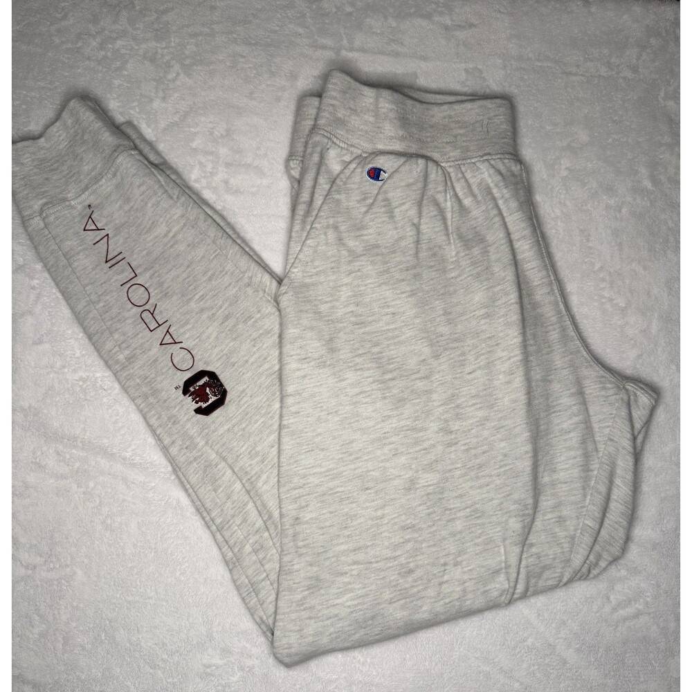 Champion Authentic Women's Gray Jogger Pants S USC Gamecocks Logo Pull-On